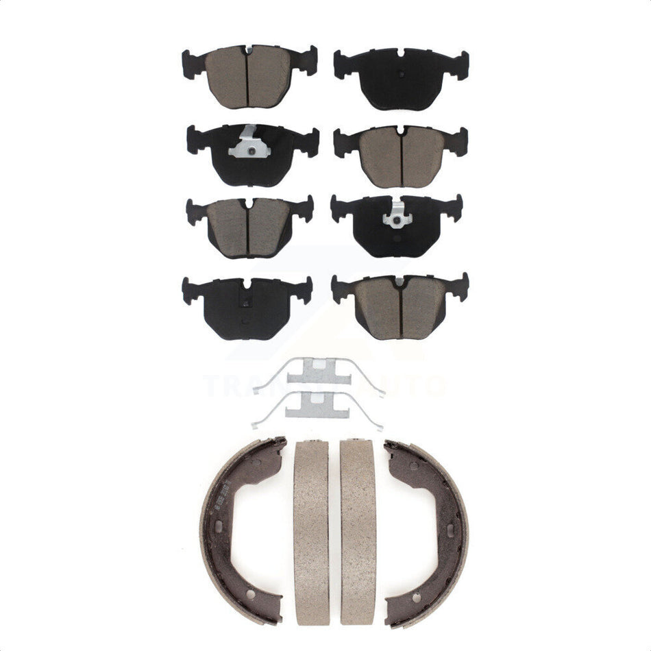 Front Rear Ceramic Brake Pads And Parking Shoes Kit For BMW X5 M5 KCN-100150