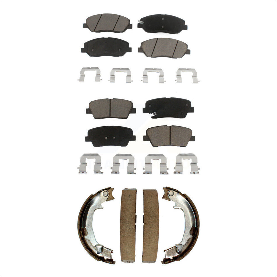 Front Rear Ceramic Brake Pads And Parking Shoes Kit For Kia Sedona Hyundai Entourage KCN-100157