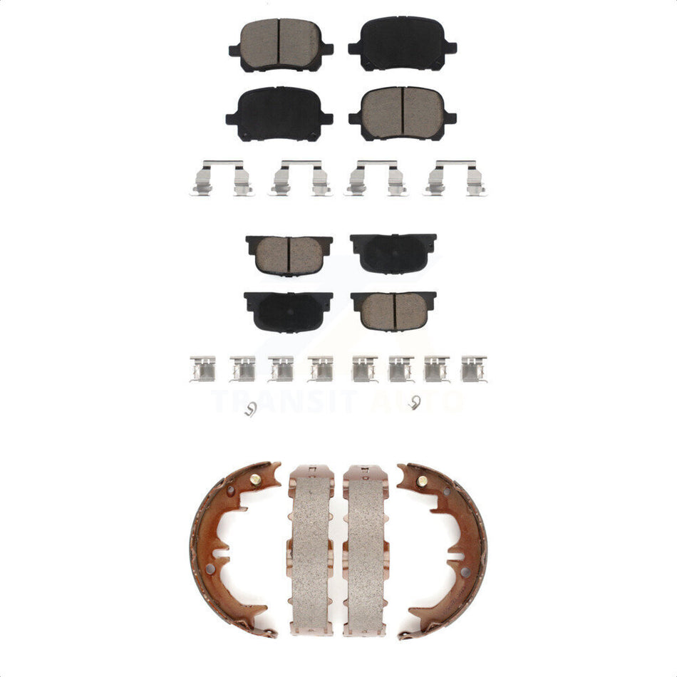 Front Rear Ceramic Brake Pads And Parking Shoes Kit For Toyota Camry Lexus ES300 KCN-100182