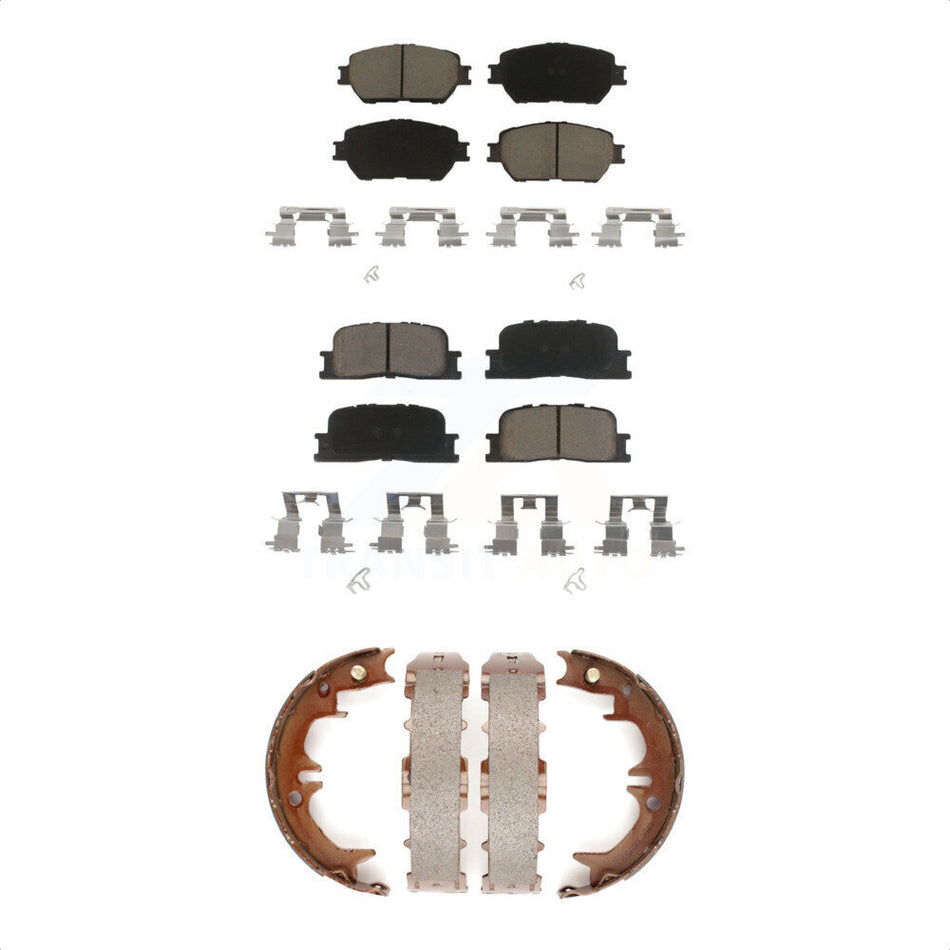 Front Rear Ceramic Brake Pads And Parking Shoes Kit For Toyota Camry Vehicles Manufactured In Japan KCN-100190