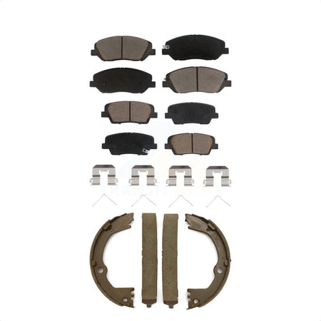 Front Rear Ceramic Brake Pads And Parking Shoes Kit For Hyundai Santa Fe XL KCN-100238