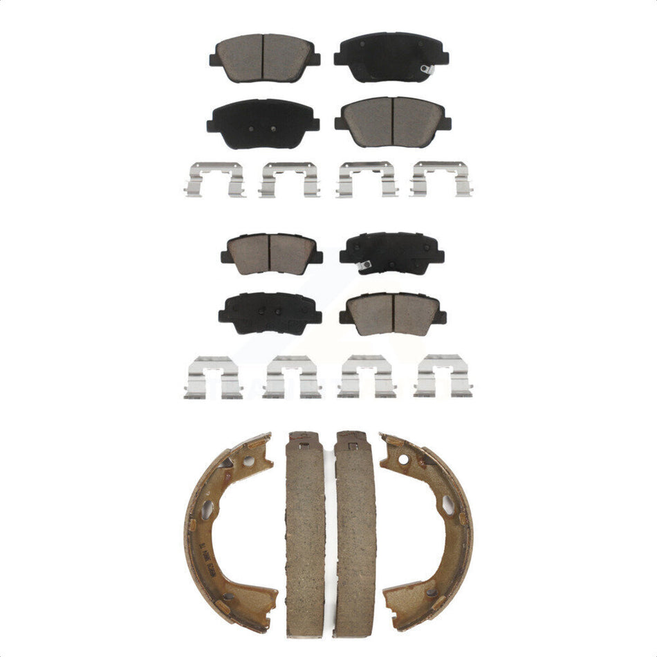 Front Rear Ceramic Brake Pads And Parking Shoes Kit For Kia Optima With Electric KCN-100259