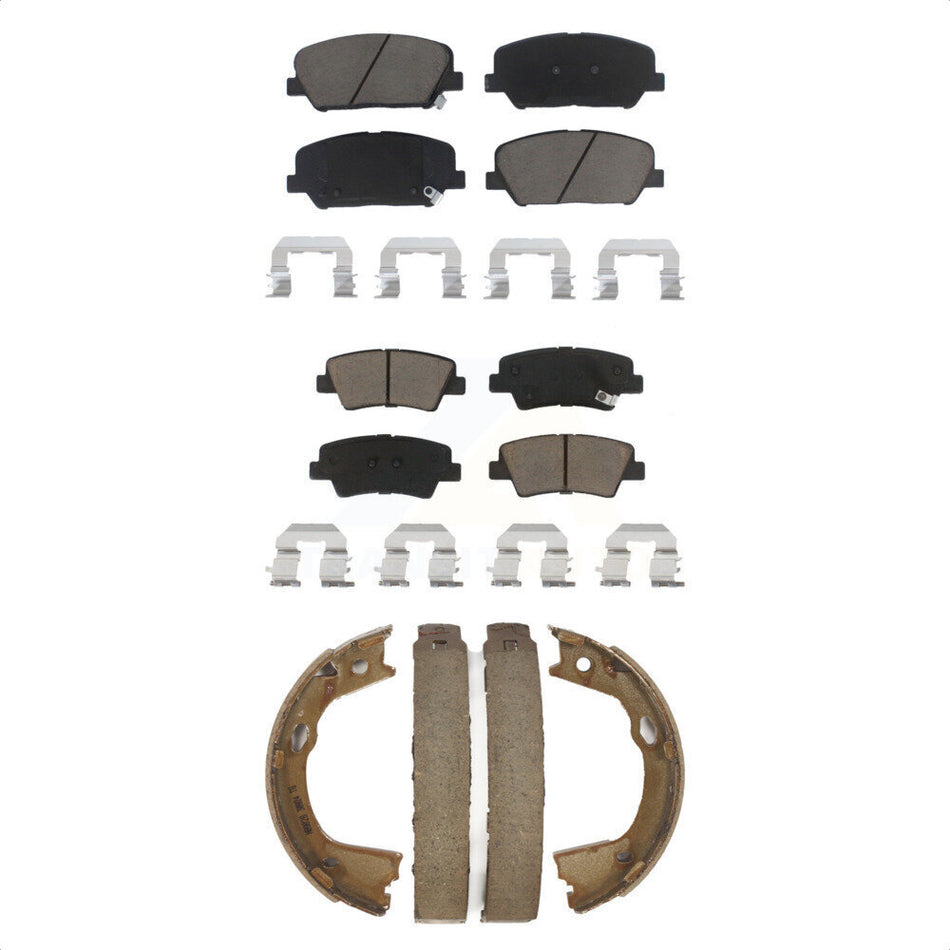Front Rear Ceramic Brake Pads And Parking Shoes Kit For Kia Optima KCN-100260
