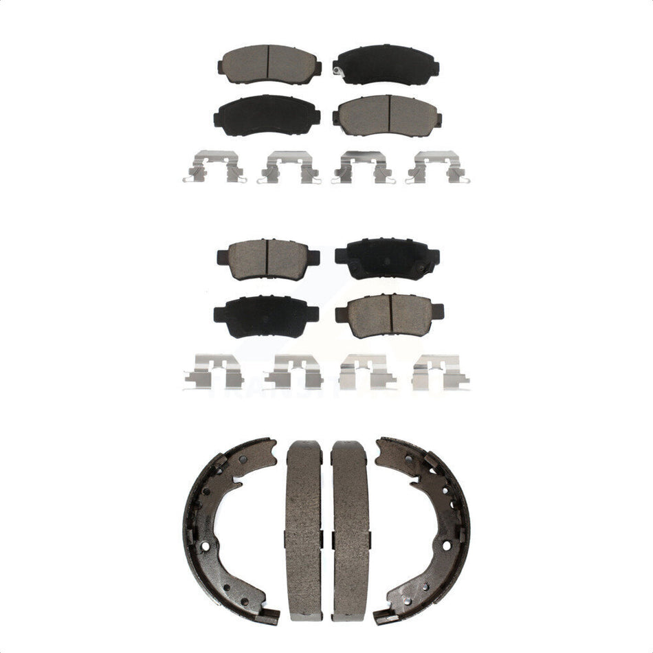 Front Rear Ceramic Brake Pads And Parking Shoes Kit For 2005-2010 Honda Odyssey KCN-100286