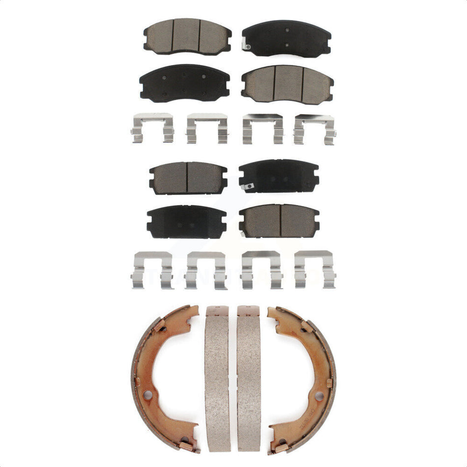 Front Rear Ceramic Brake Pads And Parking Shoes Kit For Chevrolet Equinox Saturn Vue Captiva Sport Pontiac Torrent Suzuki XL-7 KCN-100288