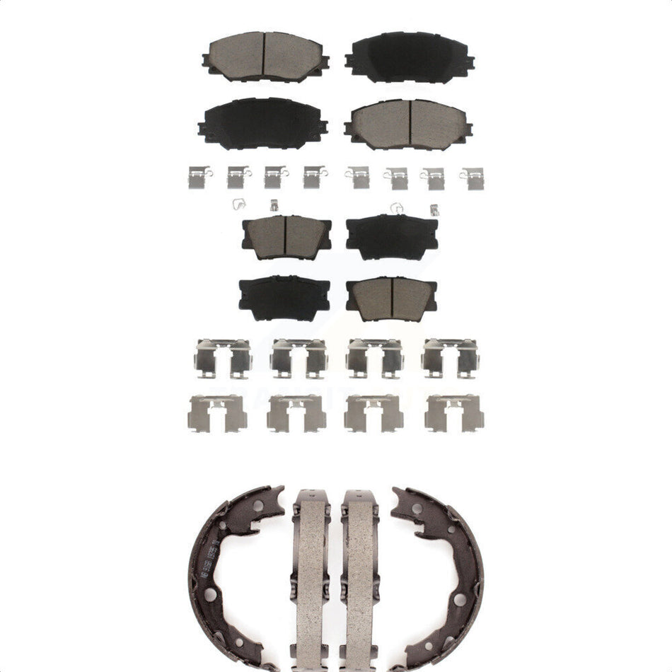 Front Rear Ceramic Brake Pads And Parking Shoes Kit For Toyota RAV4 Lexus HS250h KCN-100294