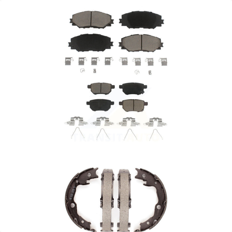 Front Rear Ceramic Brake Pads And Parking Shoes Kit For Toyota Matrix Pontiac Vibe KCN-100298