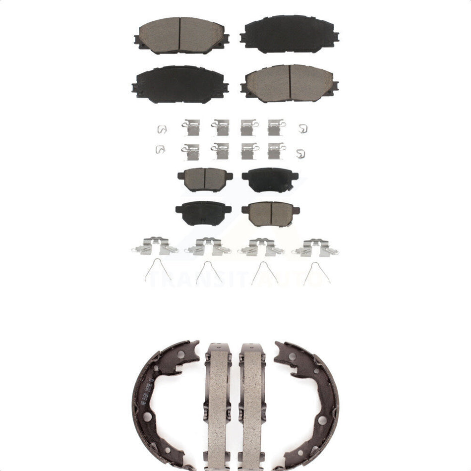 Front Rear Ceramic Brake Pads And Parking Shoes Kit For Toyota Matrix Pontiac Vibe KCN-100299