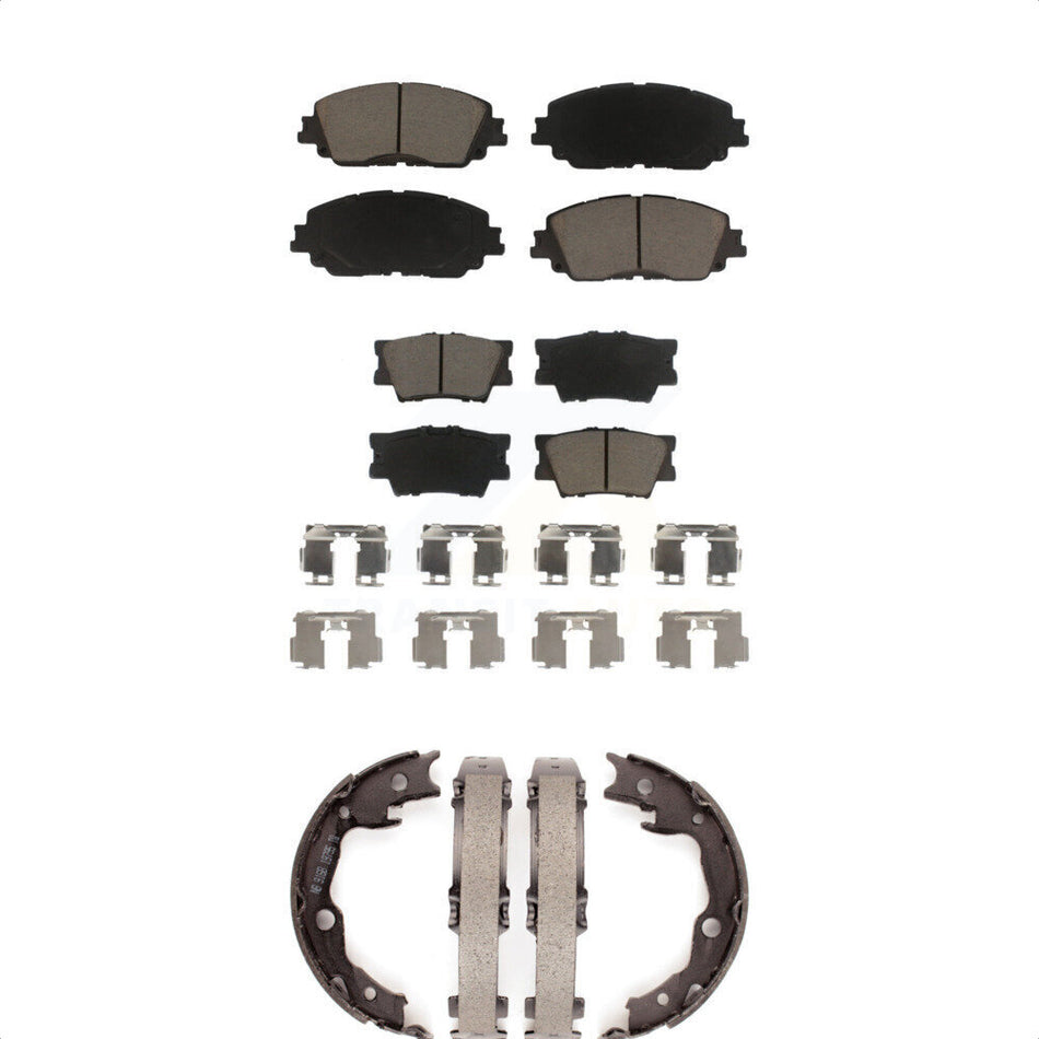 Front Rear Ceramic Brake Pads And Parking Shoes Kit For Toyota Camry KCN-100301