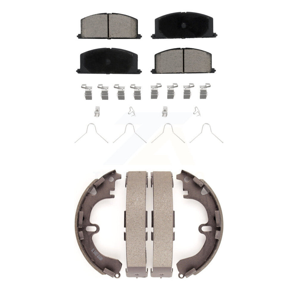 Front Rear Ceramic Brake Pads And Drum Shoes Kit For Toyota Corolla Geo Prizm Chevrolet Nova KCN-100306