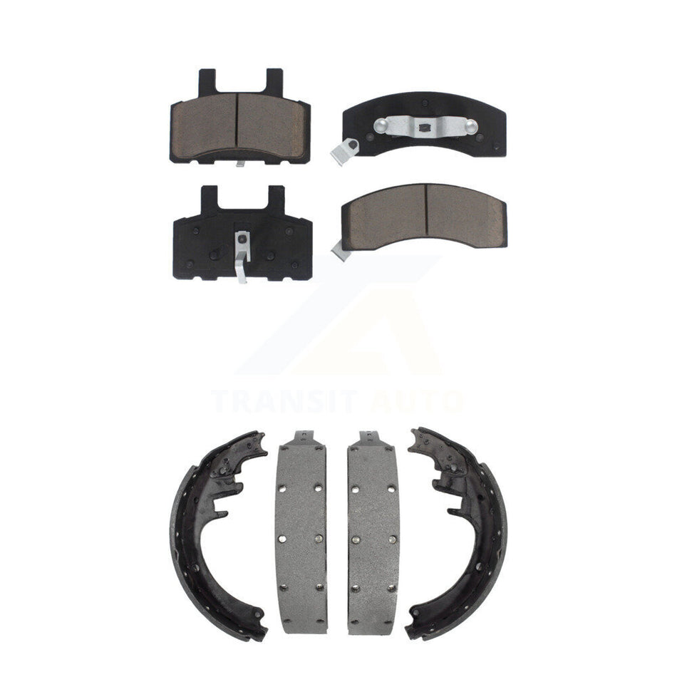 Front Rear Ceramic Brake Pads And Drum Shoes Kit For Chevrolet Dodge Ram 2500 K2500 C2500 K1500 Suburban GMC C1500 C3500 K3500 KCN-100313