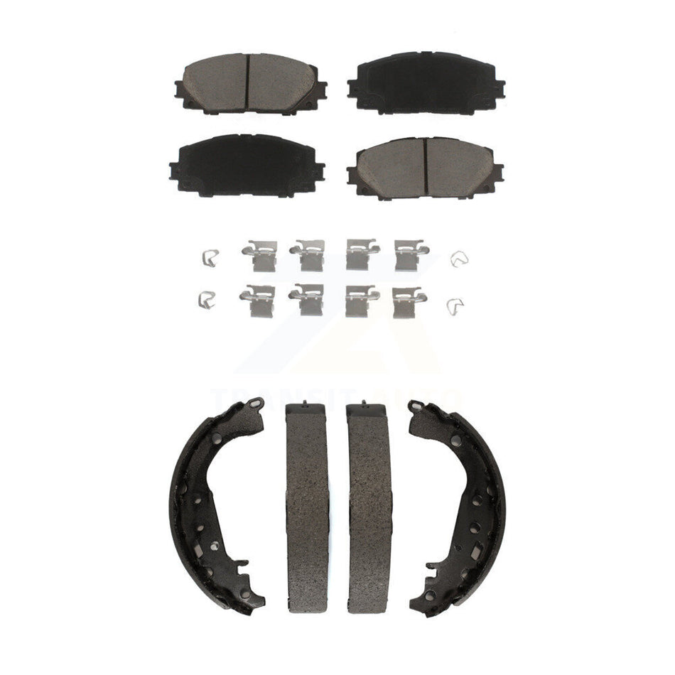 Front Rear Ceramic Brake Pads And Drum Shoes Kit For Toyota Yaris KCN-100331