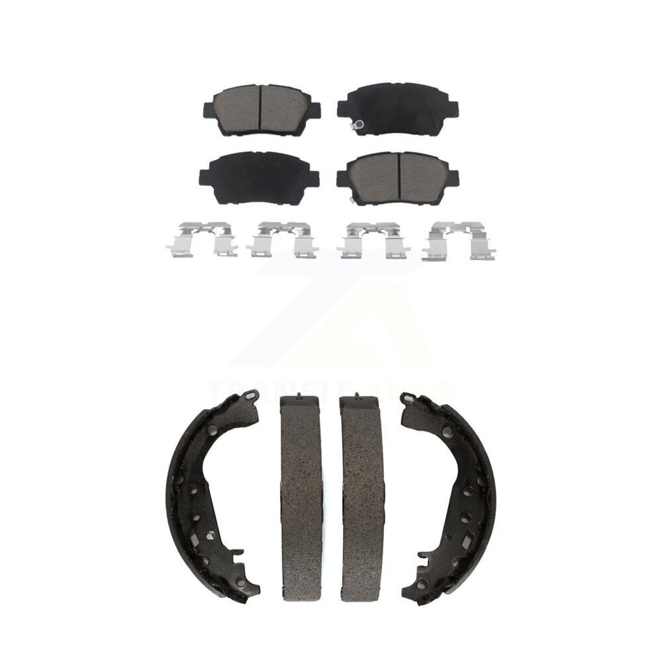 Front Rear Ceramic Brake Pads And Drum Shoes Kit For 2009 Toyota Prius KCN-100334