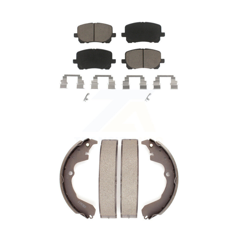 Front Rear Ceramic Brake Pads And Drum Shoes Kit For Toyota Matrix Pontiac Vibe KCN-100338