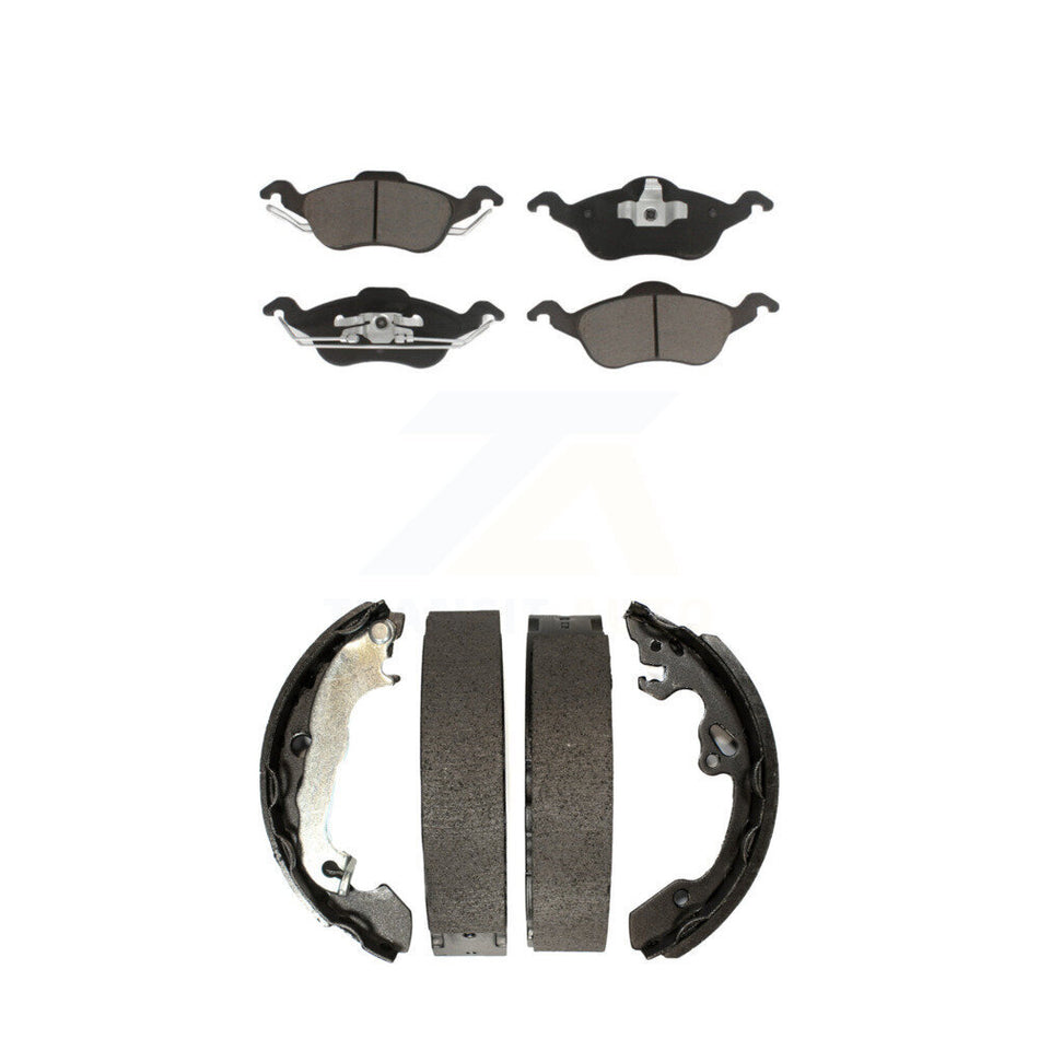 Front Rear Ceramic Brake Pads And Drum Shoes Kit For Ford Focus KCN-100341