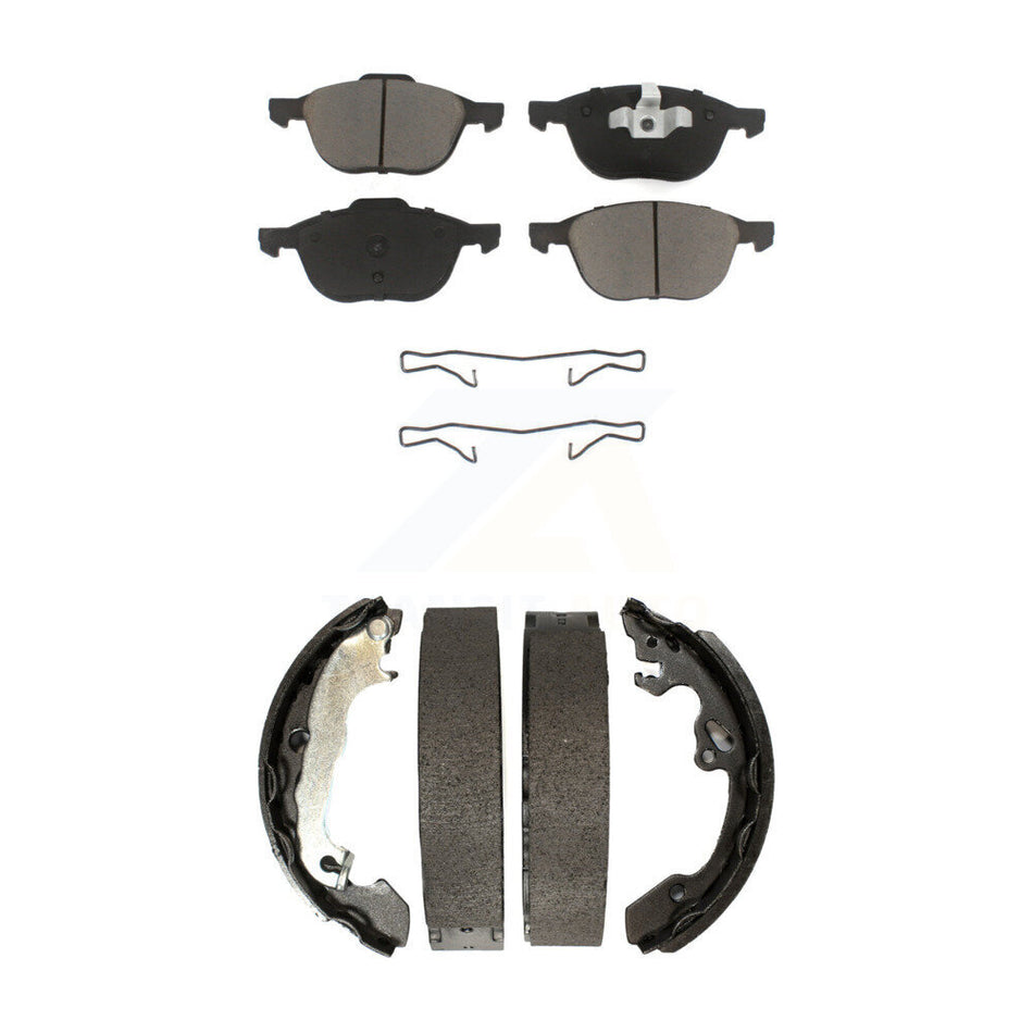 Front Rear Ceramic Brake Pads And Drum Shoes Kit For Ford Focus KCN-100343