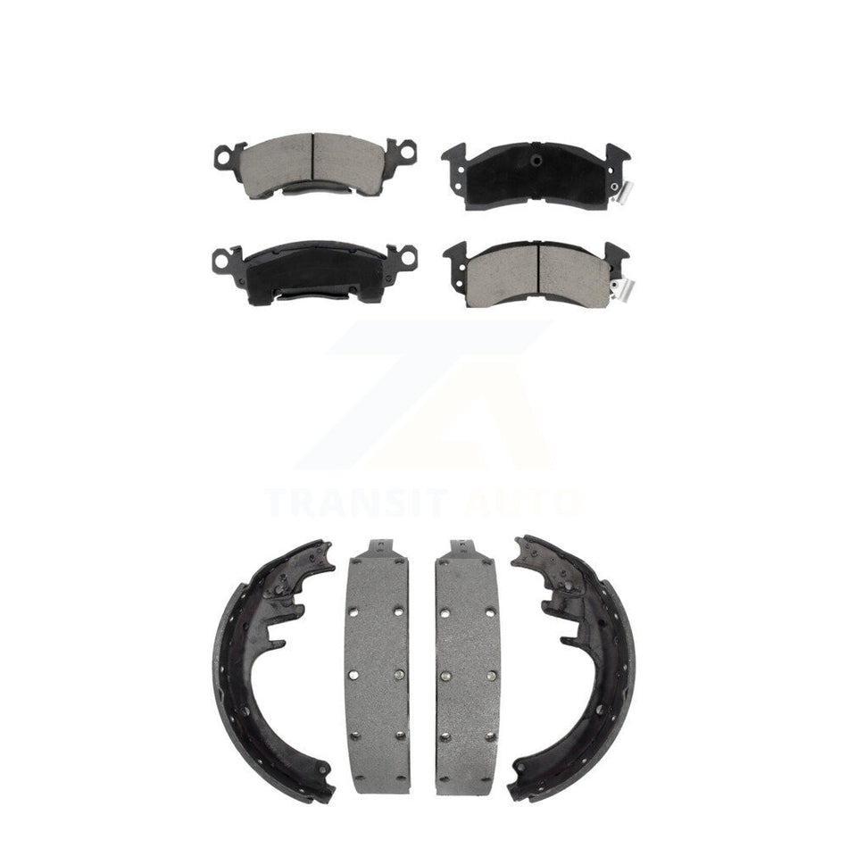 Front Rear Ceramic Brake Pads And Drum Shoes Kit For Chevrolet GMC C20 K2500 C2500 V20 R20 G3500 V2500 R2500 Suburban P2500 KCN-100346