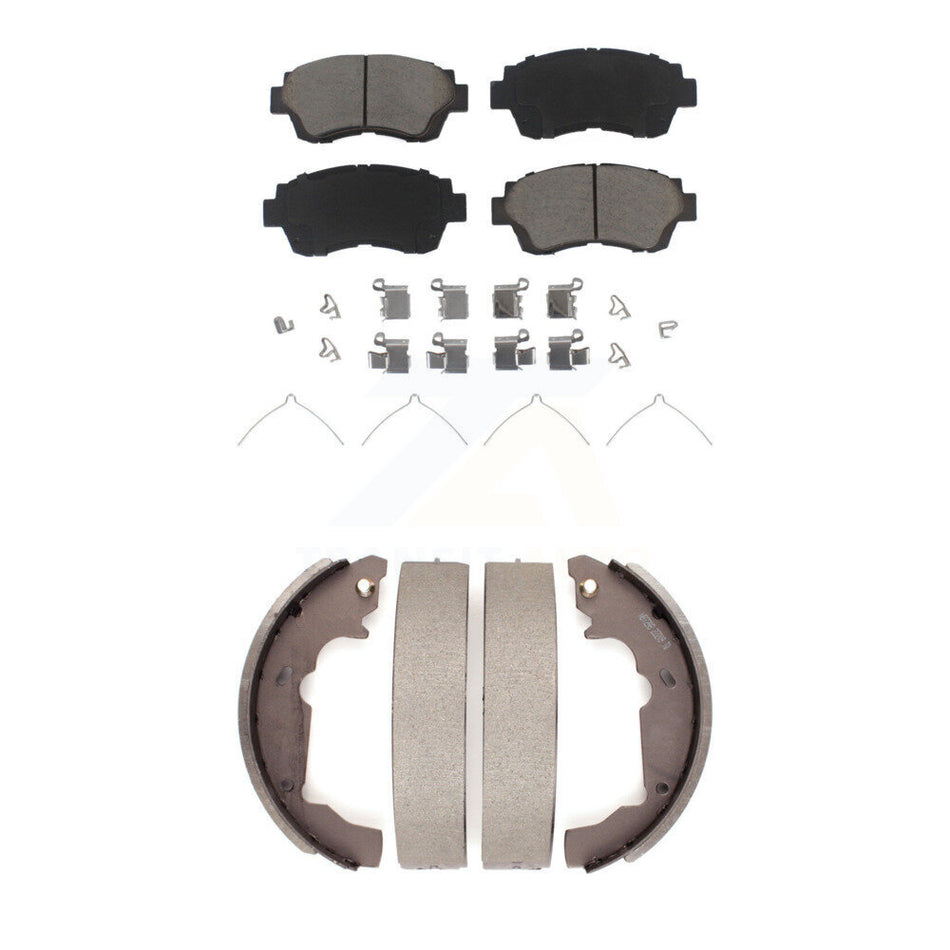 Front Rear Ceramic Brake Pads And Drum Shoes Kit For 1998-2003 Toyota Sienna KCN-100359
