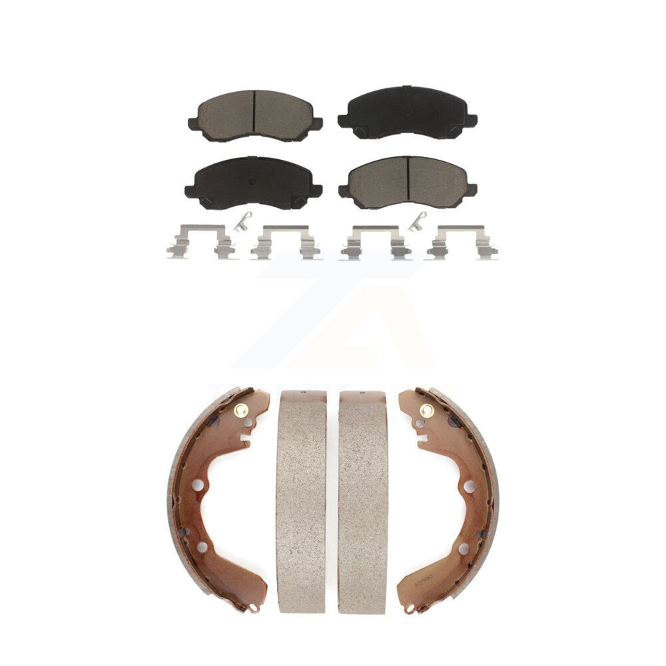 Front Rear Ceramic Brake Pads And Drum Shoes Kit For Chrysler Sebring Mitsubishi Dodge Stratus Eclipse Galant KCN-100367