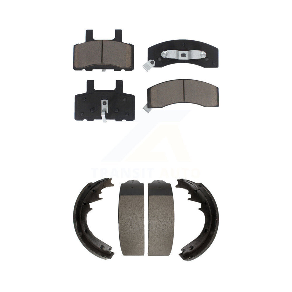 Front Rear Ceramic Brake Pads And Drum Shoes Kit For Chevrolet Tahoe K1500 Suburban GMC C1500 Yukon KCN-100372