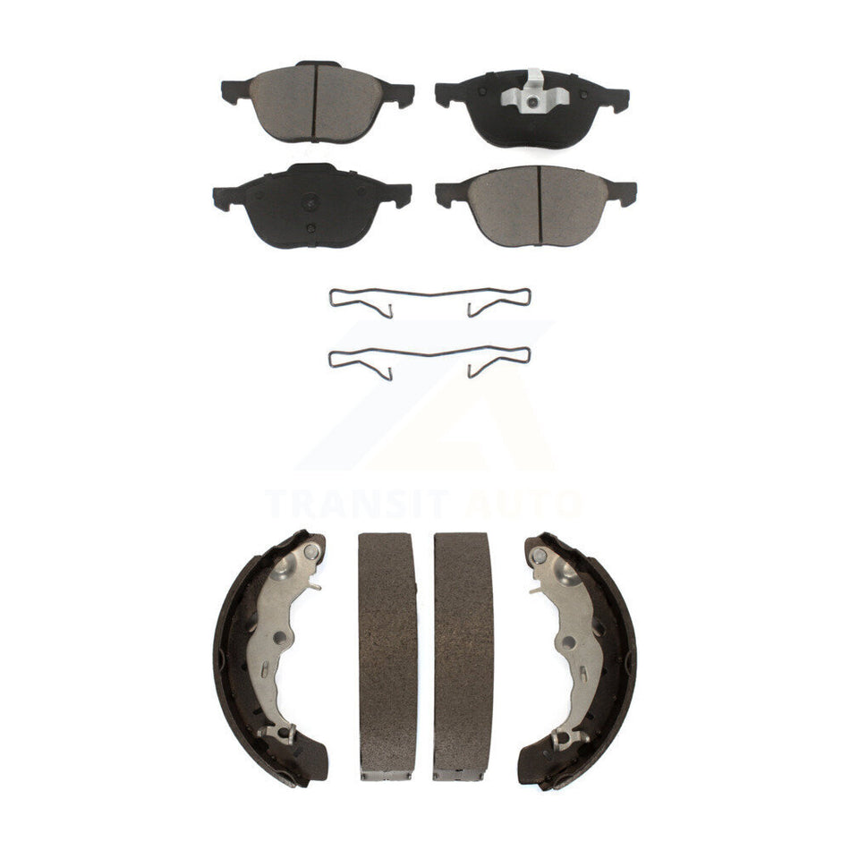 Front Rear Ceramic Brake Pads And Drum Shoes Kit For Ford Focus KCN-100387