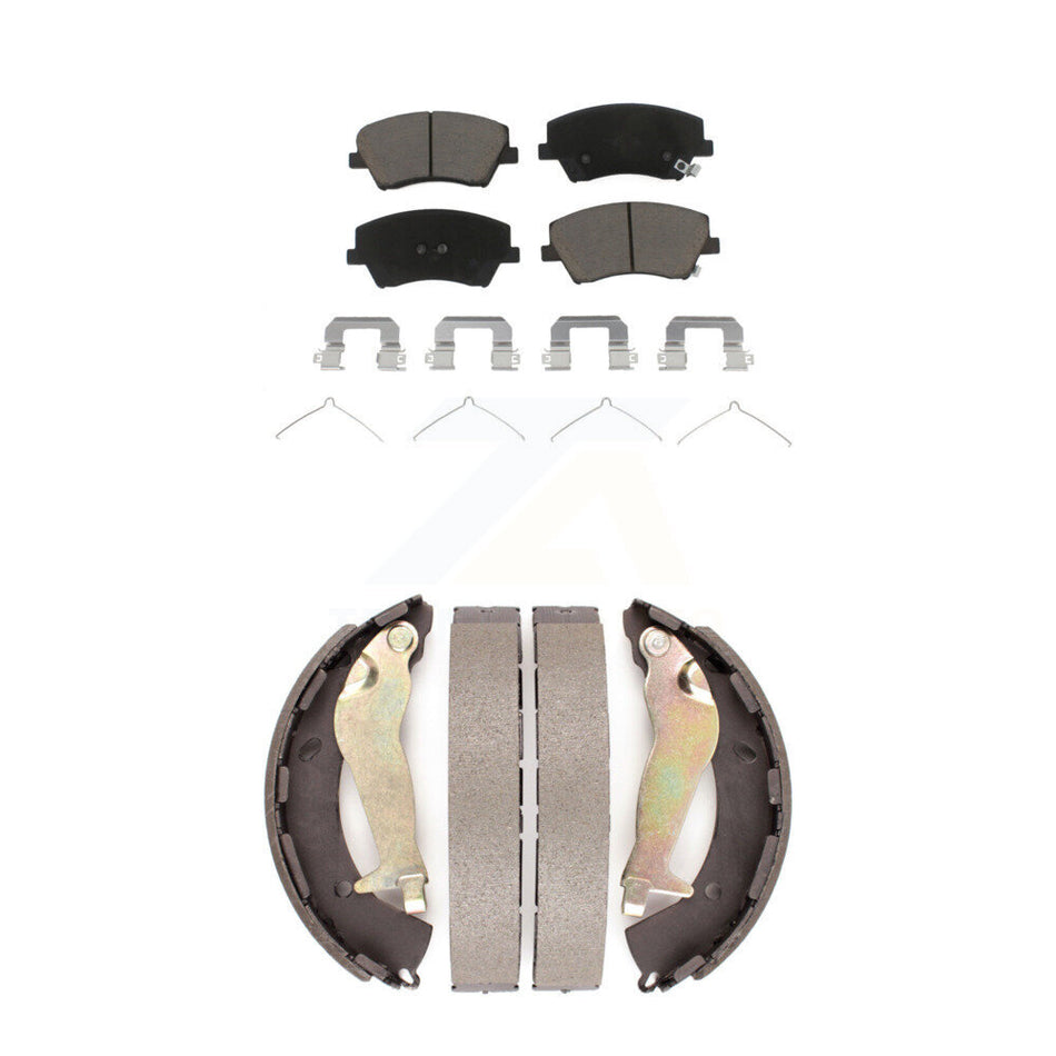 Front Rear Ceramic Brake Pads And Drum Shoes Kit For Hyundai Elantra KCN-100393
