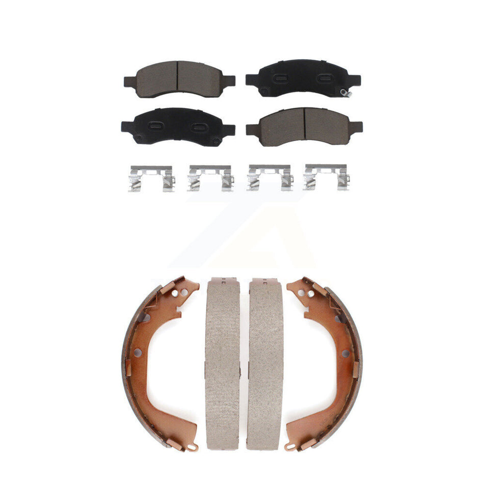 Front Rear Ceramic Brake Pads And Drum Shoes Kit For Chevrolet Colorado GMC Canyon KCN-100395