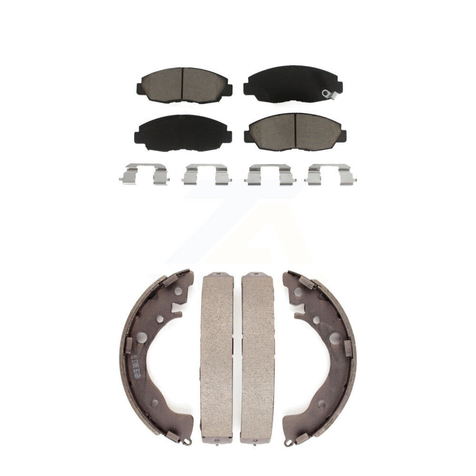 Front Rear Ceramic Brake Pads And Drum Shoes Kit For Honda Civic Insight KCN-100397