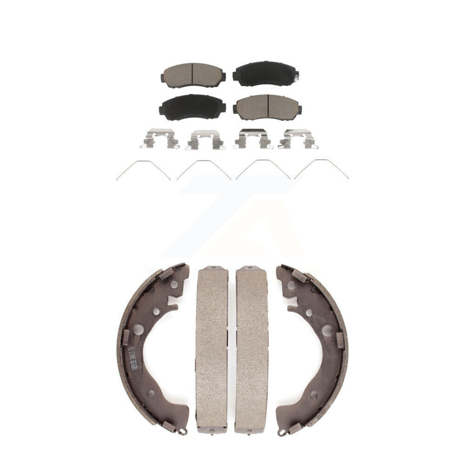 Front Rear Ceramic Brake Pads And Drum Shoes Kit For Honda Civic KCN-100402