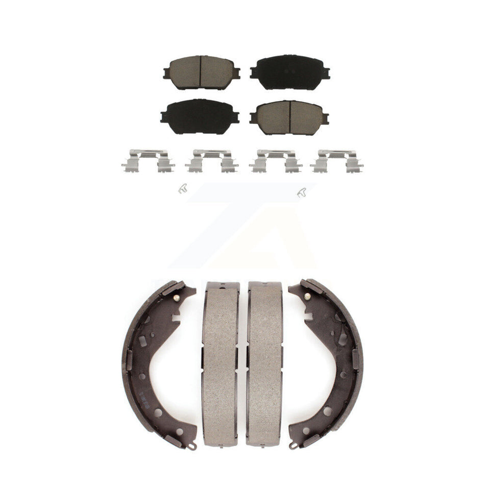 Front Rear Ceramic Brake Pads And Drum Shoes Kit For Toyota Camry KCN-100408