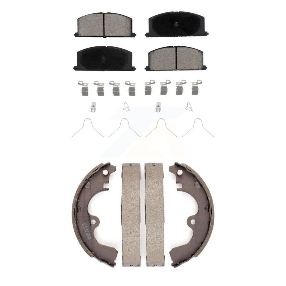 Front Rear Ceramic Brake Pads And Drum Shoes Kit For Toyota Tercel Paseo KCN-100412
