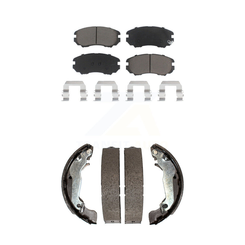 Front Rear Ceramic Brake Pads And Drum Shoes Kit For Hyundai Elantra KCN-100415