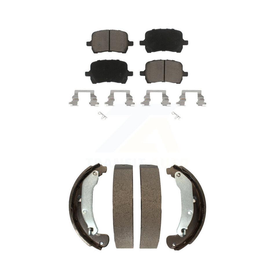 Front Rear Ceramic Brake Pads And Drum Shoes Kit For Chevrolet HHR Cobalt Pontiac G5 KCN-100447