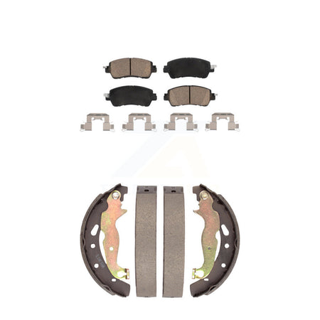Front Rear Ceramic Brake Pads And Drum Shoes Kit For Toyota Yaris iA Scion KCN-100453