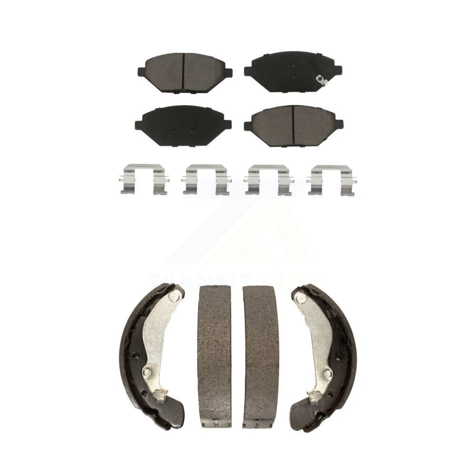 Front Rear Ceramic Brake Pads And Drum Shoes Kit For 2016-2021 Chevrolet Spark KCN-100468