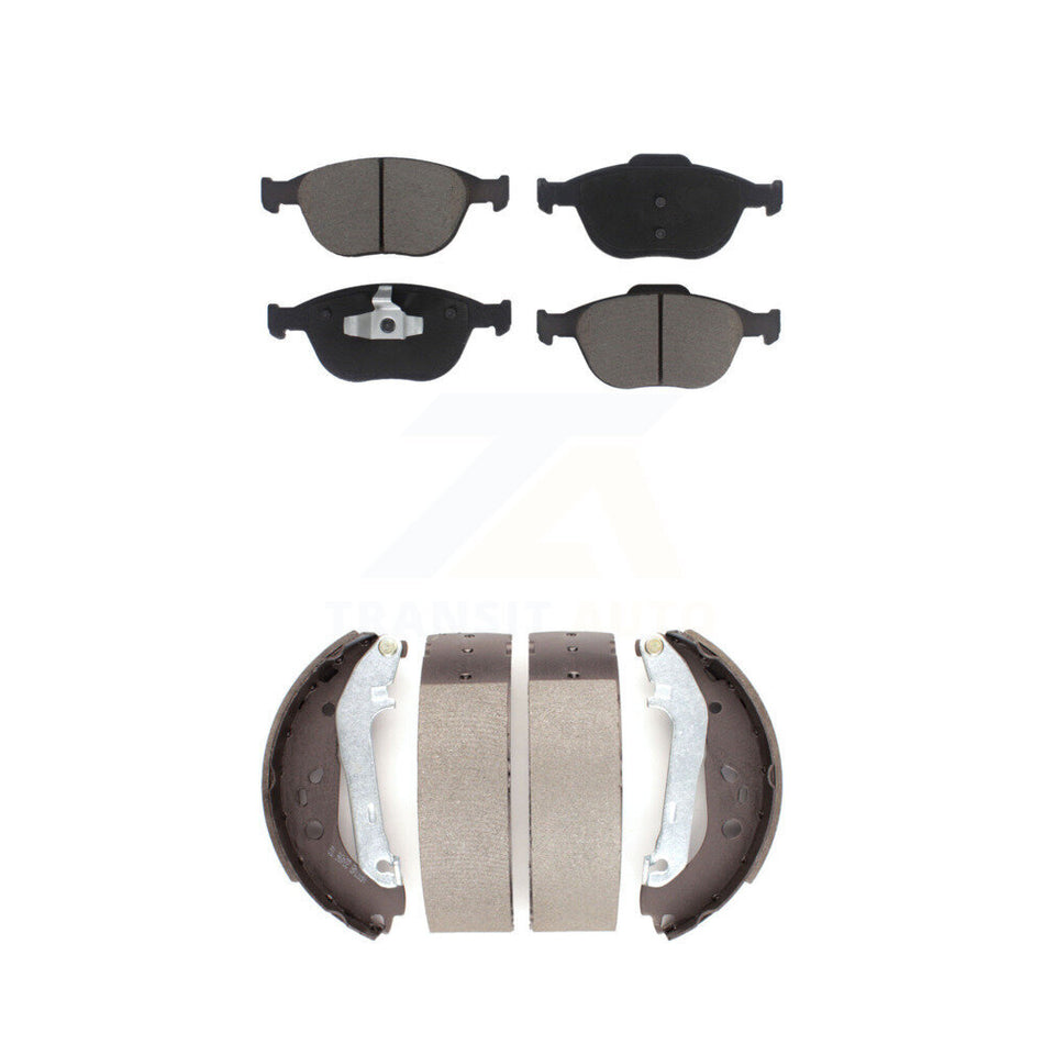 Front Rear Ceramic Brake Pads And Drum Shoes Kit For 2010-2013 Ford Connect KCN-100469