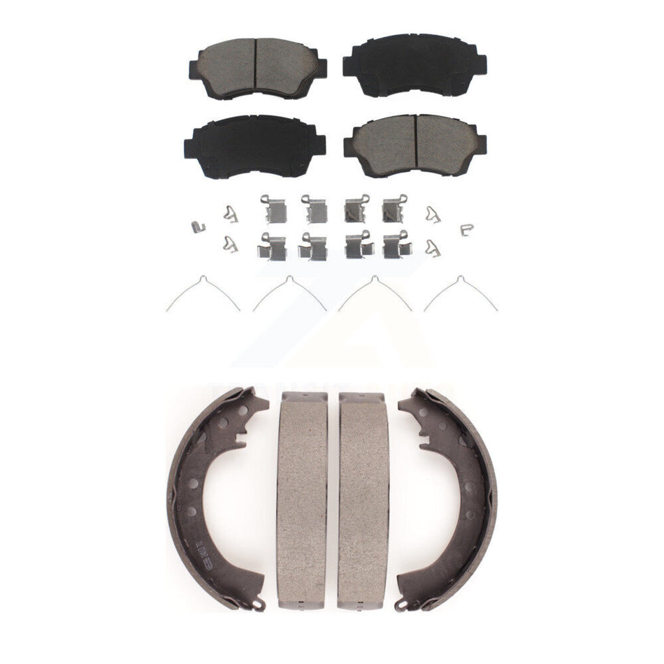 Front Rear Ceramic Brake Pads And Drum Shoes Kit For Toyota Camry KCN-100476