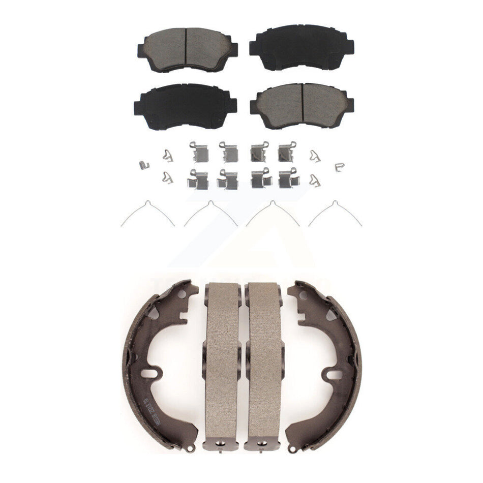 Front Rear Ceramic Brake Pads And Drum Shoes Kit For 1994-1995 Toyota Celica GT KCN-100481
