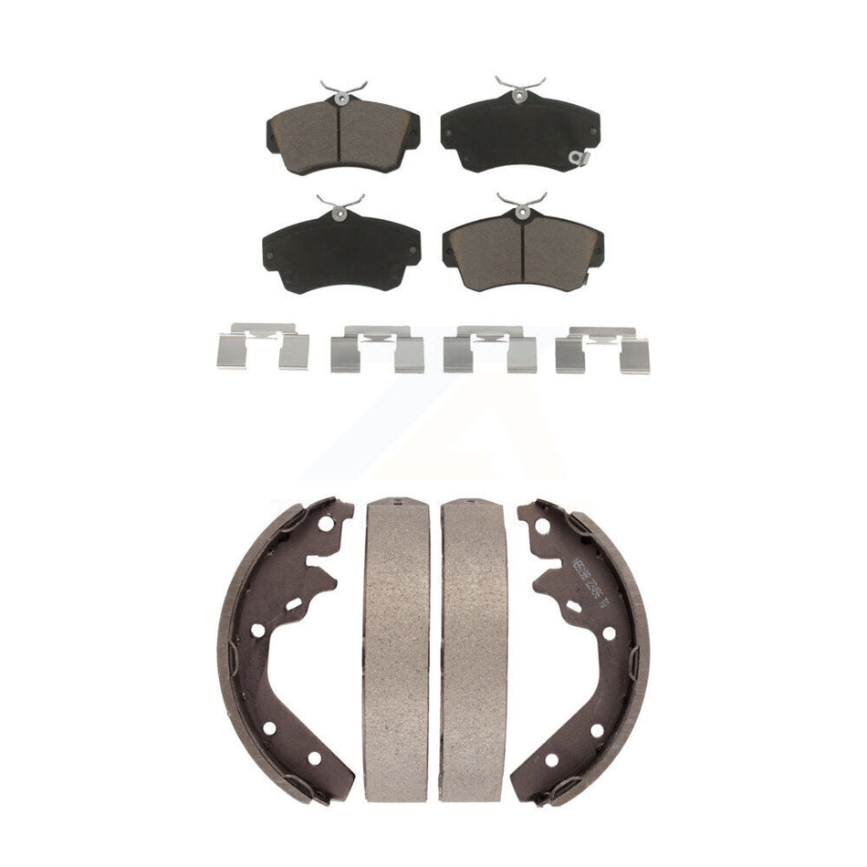 Front Rear Ceramic Brake Pads And Drum Shoes Kit For 2003-2005 Dodge Neon SRT-4 KCN-100488