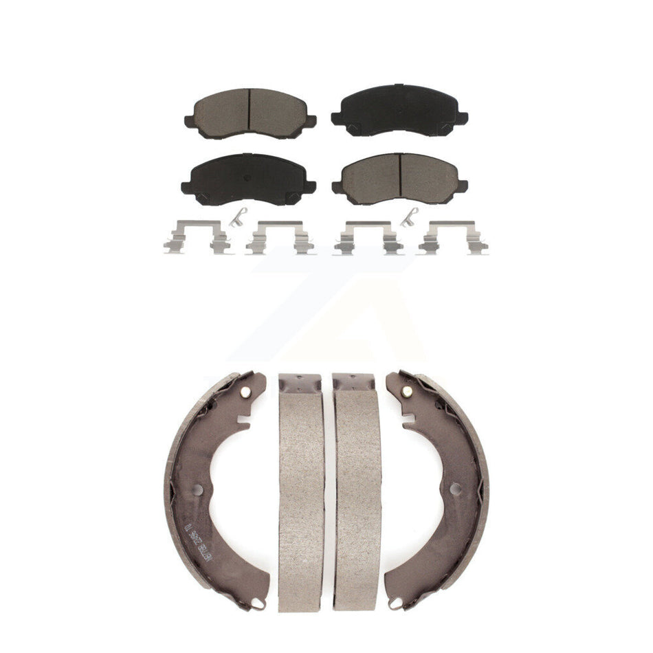 Front Rear Ceramic Brake Pads And Drum Shoes Kit For Mitsubishi Lancer KCN-100490
