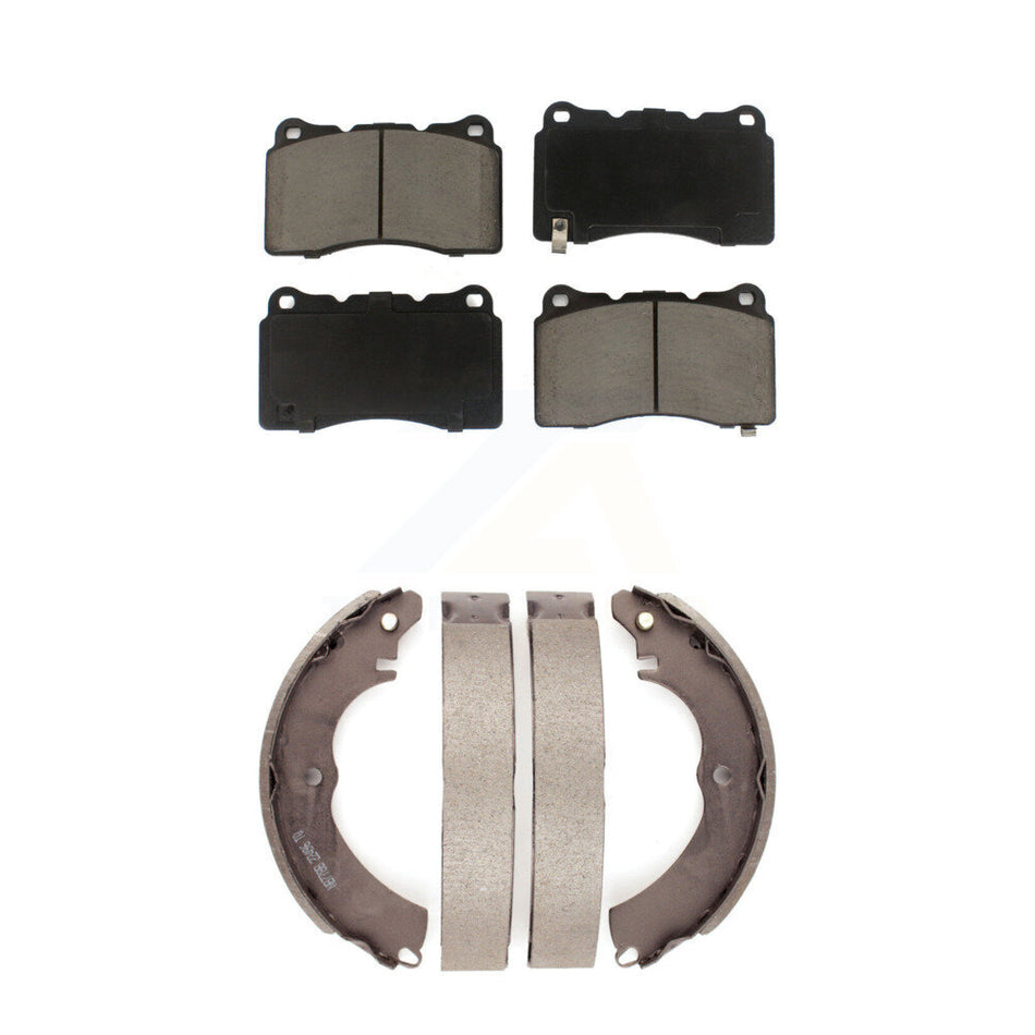 Front Rear Ceramic Brake Pads And Drum Shoes Kit For Mitsubishi Lancer KCN-100492