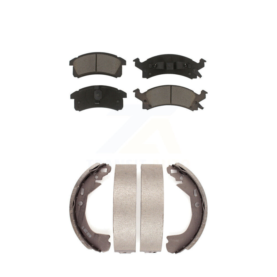 Front Rear Ceramic Brake Pads And Drum Shoes Kit For Chevrolet Cavalier Beretta Corsica KCN-100753