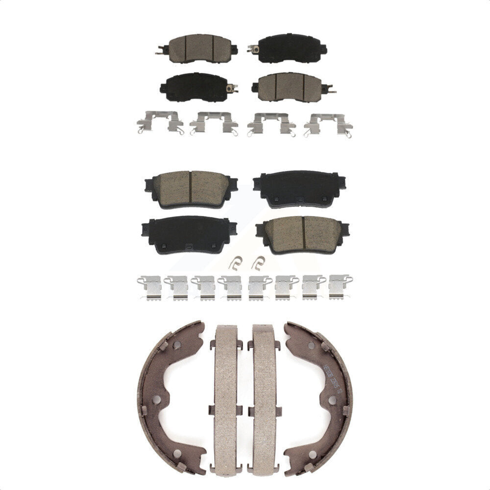 Front Rear Ceramic Brake Pads And Parking Shoes Kit For Nissan Altima KCN-100758