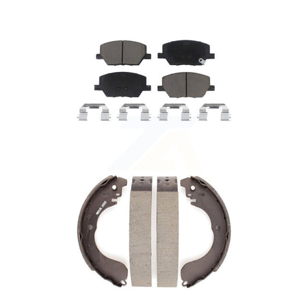 Front Rear Ceramic Brake Pads And Drum Shoes Kit For 2017 Jeep Compass New Body Style KCN-100765
