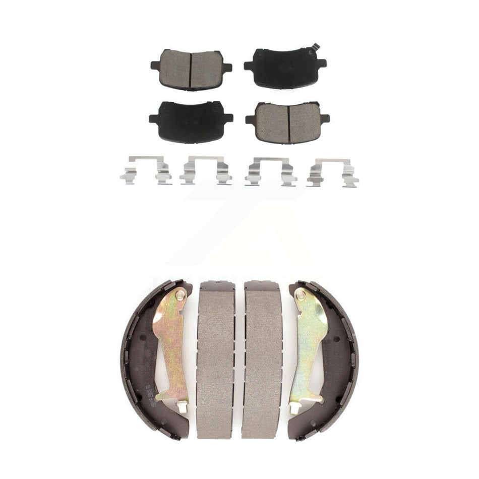 Front Rear Ceramic Brake Pads Drum Shoes Kit For Chevrolet HHR With Single Piston Caliper KCN-100770