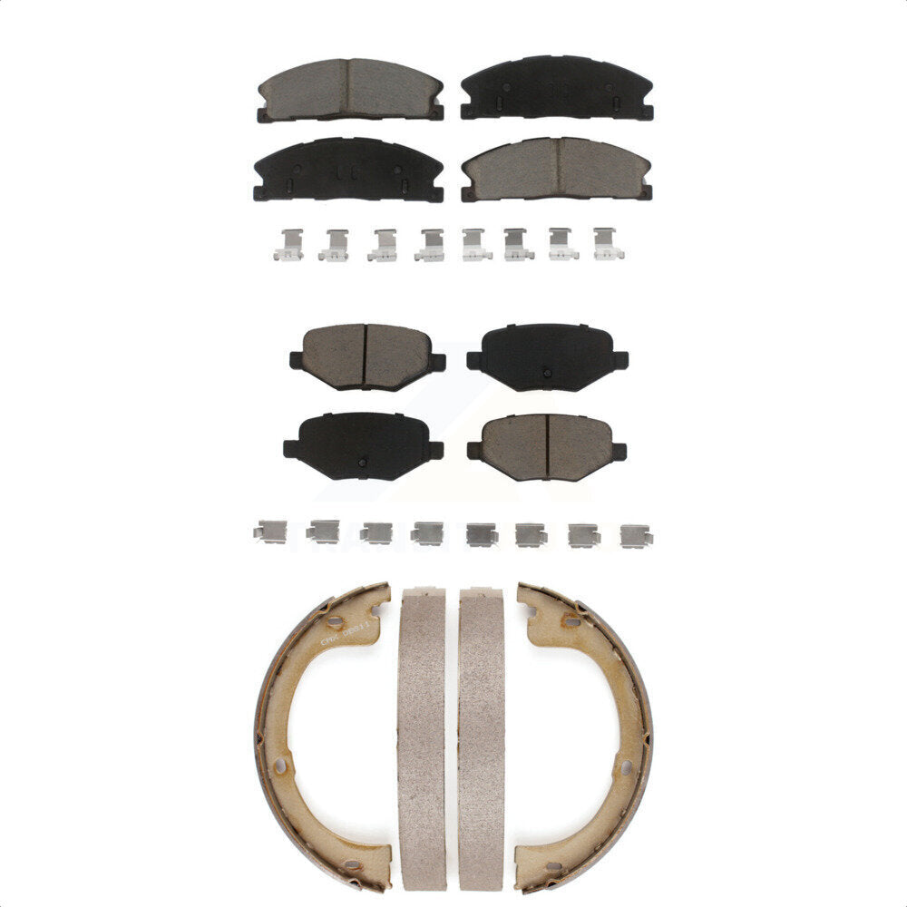 Front Rear Ceramic Brake Pads And Parking Shoes Kit For Lincoln MKT KCN-100781