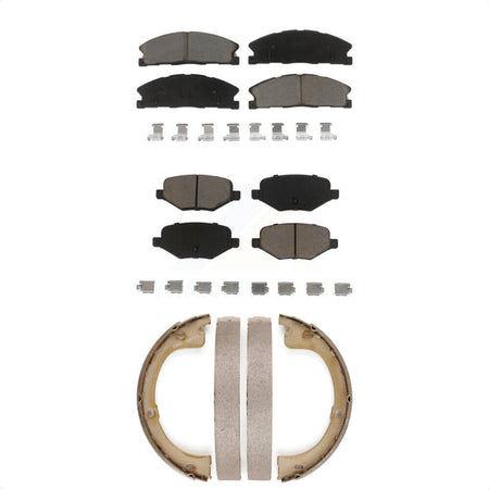 Front Rear Ceramic Brake Pads And Parking Shoes Kit For Lincoln MKT KCN-100781