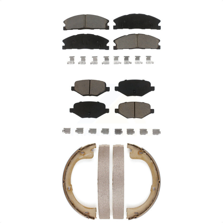 Front Rear Ceramic Brake Pads And Parking Shoes Kit For Lincoln MKT KCN-100781