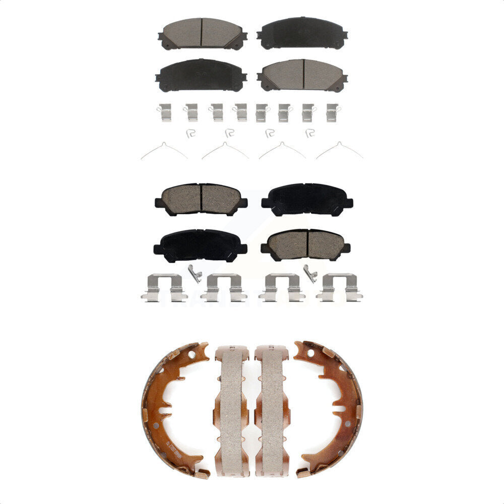 Front Rear Ceramic Brake Pads And Parking Shoes Kit For 2008-2013 Toyota Highlander KCN-100783