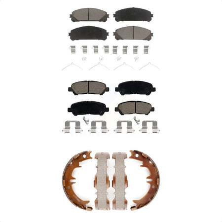 Front Rear Ceramic Brake Pads And Parking Shoes Kit For 2008-2013 Toyota Highlander KCN-100783